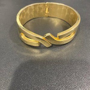 Wide Gold Plated Bracelet